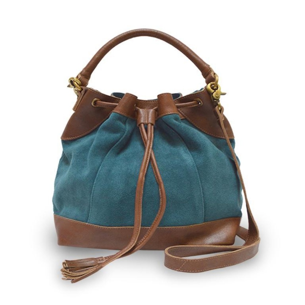 Anabaglish Rowan Suede Crossbody Bag Teal Blue NWT